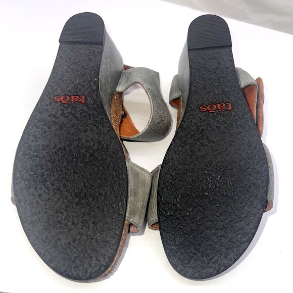 TAOS Woman's Carousel 2 Leather Graphite Grey Wedge Sandals, Size 37 - US 6-6.5 - Picture 7 of 7